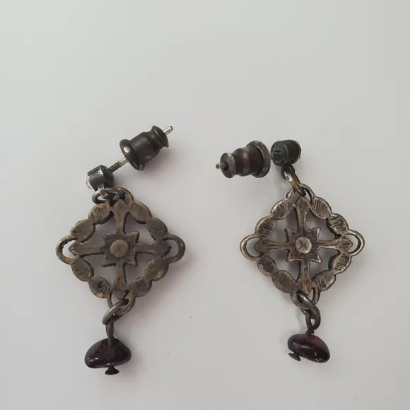 Purple stone drop earrings - Picture 8 of 8